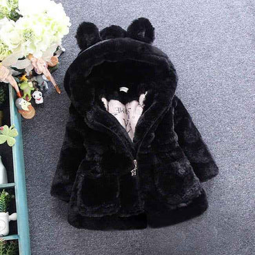 LGW Girls Faux Fur Hooded Coat β Soft, Warm & Stylish Winter Jacket for Kids